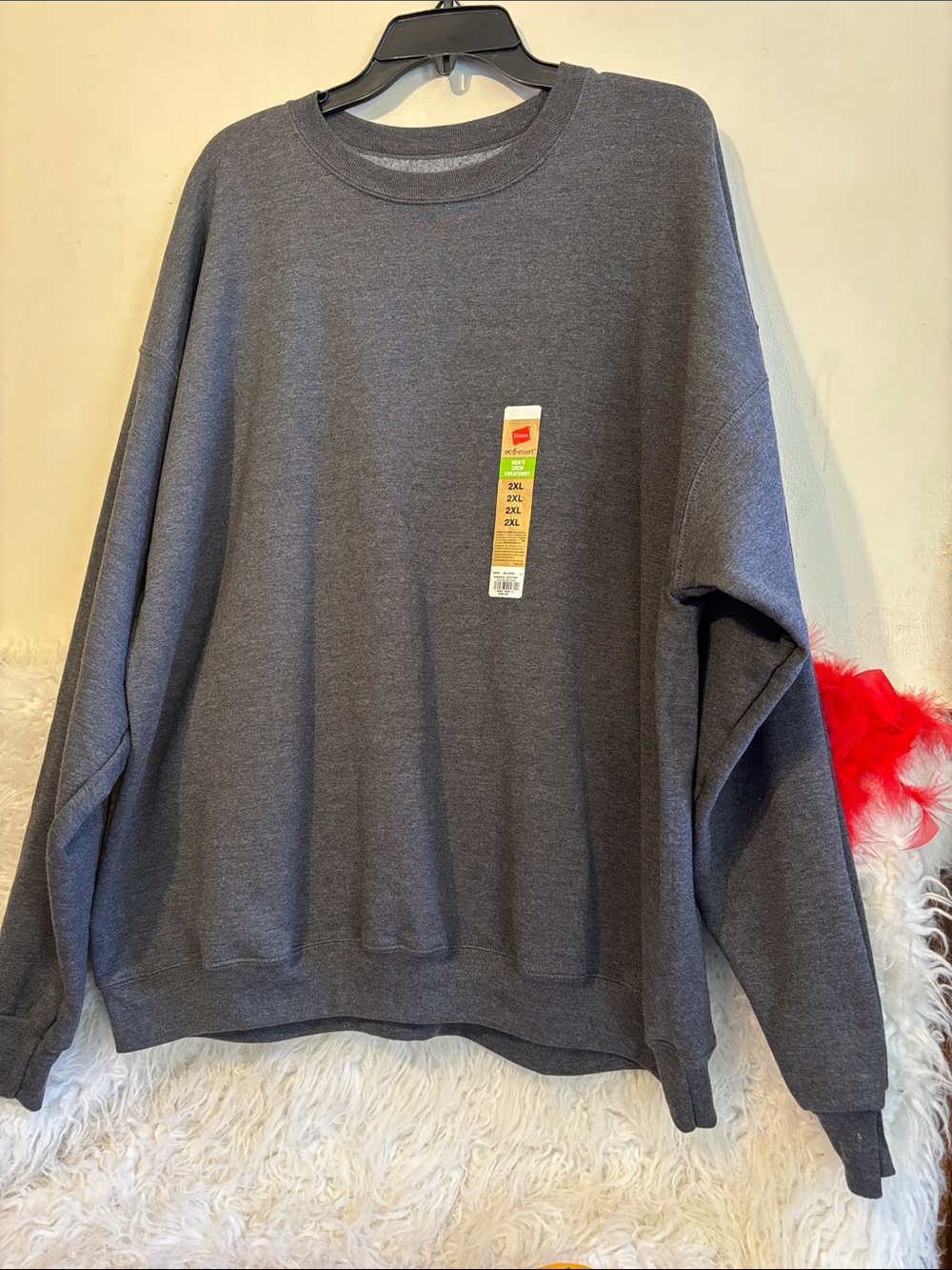 Fruit of the Loom Men's Crewneck Sweatshirt in Dark Gray